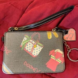 Dooney & Bourke Gray Wristlet with Fashion Motif
